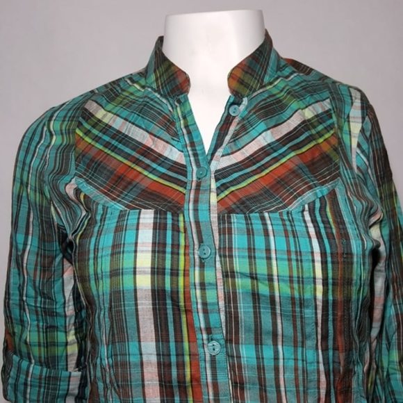 Energie Plaid Long Tunic Pockets - Picture 2 of 5